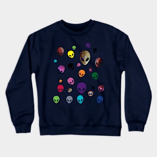 Alien Heads Colorful Crewneck Sweatshirt